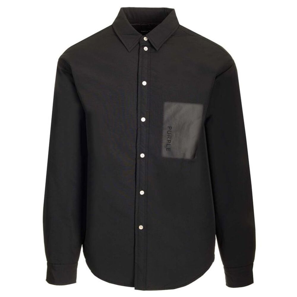 Purple Men Black Overshirt